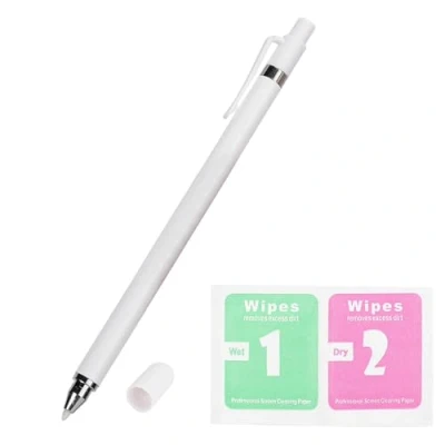 Abbildung von Dpofirs Universeller Touchscreen Stift, leiser tragbarer digitaler Stift für Smartphones und Tablets, hochempfindlicher multifunktionaler kapazitiver Schwarz, Weiß(Weiß)