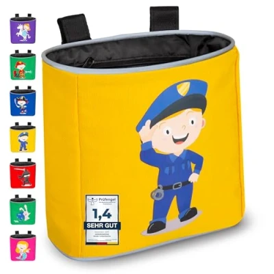 Abbildung von GRINSEZWERGE Kinder Lenkertasche Laufrad Fahrrad Lenker Tasche Fahrradkorb Fahrradtasche Laufradtasche Lenkerkorb Dreirad Scooter Roller Zubehör Kinderfahrrad Polizist