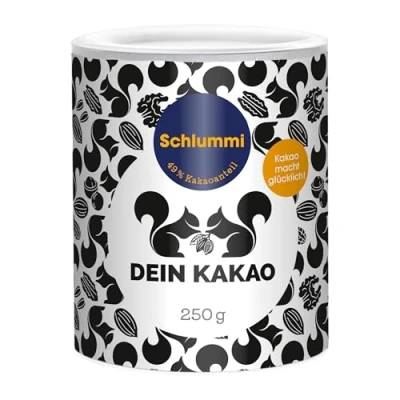 Abbildung von DEIN Kakao Schlummi Schokoladenpulver mit aus biologischem Anbau 49% Kakaogehalt und natürlicher Süße Vegane Trinkschokolade Malz &amp; Hopfenextrakt 250g Kakaopulver