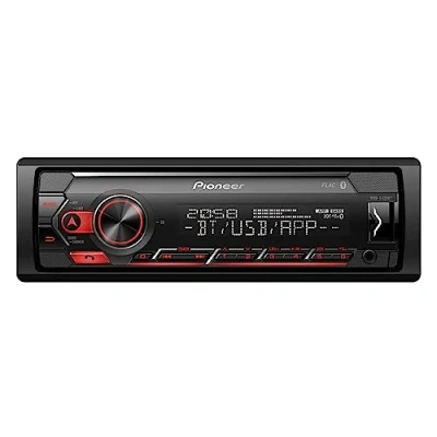Abbildung von Pioneer 1 DIN Empfänger mit Bluetooth, rot/weiße Beleuchtung, USB/3,5 mm Buchse, Spotify, Smart Sync App und kompatibel Apple Android Geräten, Rot/Schwarz, MVH S420BT