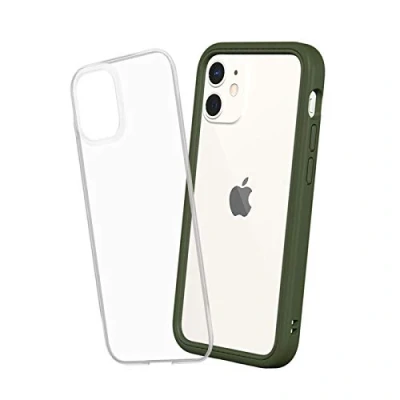 Abbildung von RhinoShield Modulares Case kompatibel mit [iPhone 12 Mini] Mod NX Anpassbare &amp; stoßdämpfende Schutzhülle im schlanken Design 3.5 Meter Fallschutz Camo Grün