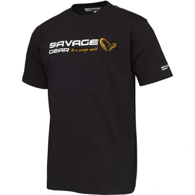 Abbildung von Savage Gear Signature Logo T Shirt Schwarz Größe XXL Angelshirt