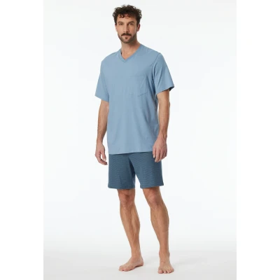Abbildung von Schiesser Nachtwäsche Set, Herren, Größe: 56, Blau