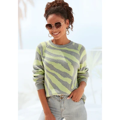 Abbildung von Lascana Strickpullover, Damen, Größe: 44/46, Grau limone