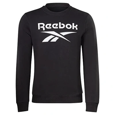 Abbildung von Reebok Identity Stacked LOGO CREW Sweatshirt, Herren, Größe: Small, Black