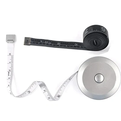 Abbildung von WINTAPE 2 x Maßband für Körper, weiches zum Nähen von Stoff, Schneidern, Handwerk, Maßband, 1,5 m, Rosa, einziehbar, doppelseitig, Set (Silber)