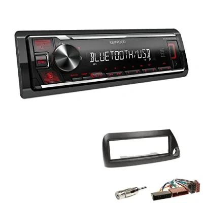 Abbildung von Kenwood KMM BT209 1 DIN Autoradio Media Receiver Bluetooth USB AUX mit Einbauset passend für Ford KA 1996 2008 schwarz