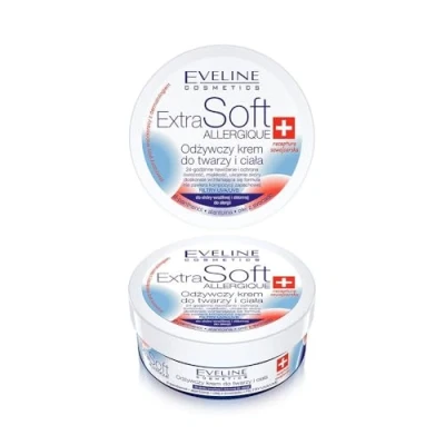 Abbildung von Eveline Cosmetics Extra Soft Gesichts und Körpercreme für empfindliche Haut Lang anhaltender Schutz, sofortige Linderung mit Avocadoöl, D Panthenol &amp; Allantoin Schweizer Formel, 200ml
