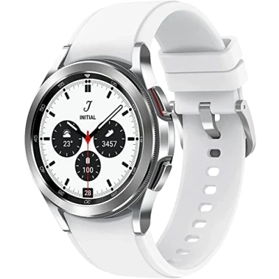 Abbildung von Galaxy Watch4 Classic 42mm Stainless Steel Silber Schwarzes Sportarmband GPS WiFi + 4G 3 Jahre Garantie