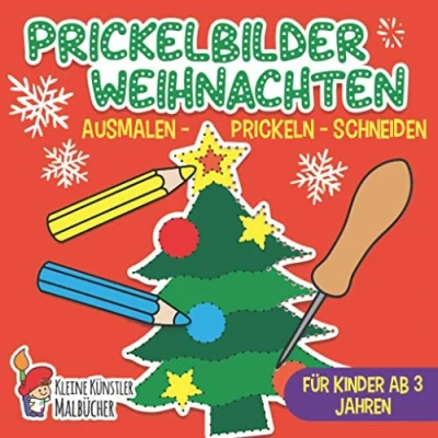 Abbildung von Prickelbilder: Weihnachten Das große Prickel Mal und Bastelbuch für Kinder Ausmalen, Prickeln, Schneiden Prickelblock Ab 3 Jahren