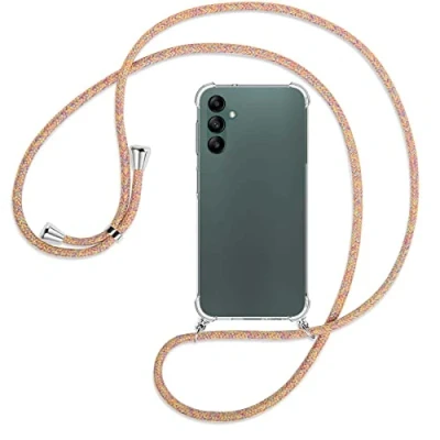 Abbildung von mtb more energy® Handykette kompatibel mit Samsung Galaxy A14 5G Rainbow Smartphone Hülle zum Umhängen Anti Shock Full TPU Case
