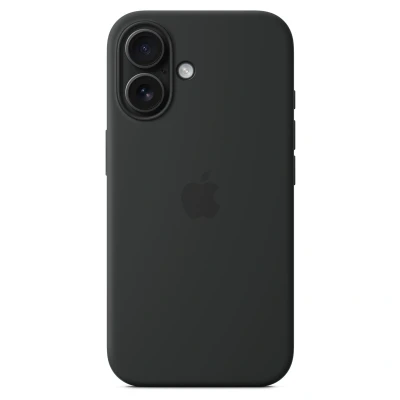 Abbildung von Apple iPhone 16 Hülle MagSafe Silikon Original Soft Case/Backcover Handyhülle Schwarz