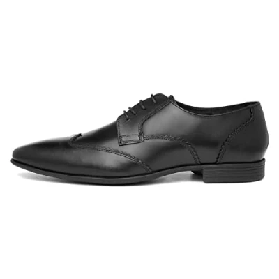 Abbildung von Herren Lambretta Blair Leder Flügelspitze Schuhe in Schwarz