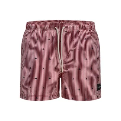 Abbildung von Jack &amp; Jones Jpstmaui MINI Stripe Badeshorts, Herren, Größe: Small, True red