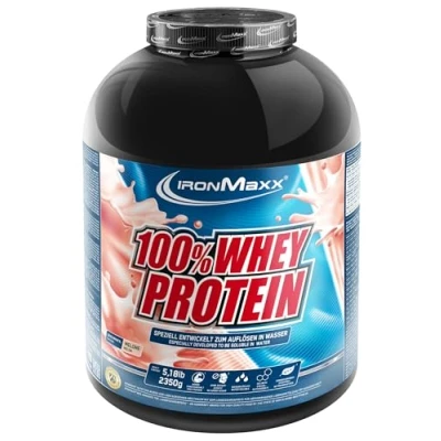 Abbildung von IronMaxx 100% Whey Protein Pulver Melone 2350g Dose zuckerreduziertes, wasserlösliches Eiweißpulver aus Molkenprotein viele verschiedene Geschmacksrichtungen