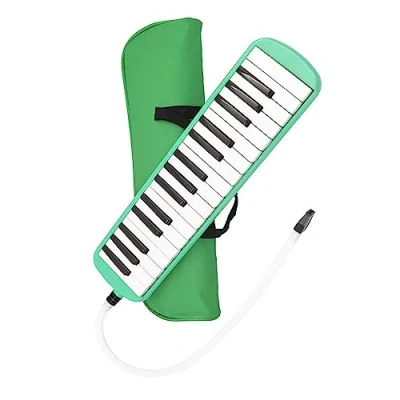 Abbildung von 32 Tasten Melodica, Musikinstrument Air Piano Keyboard, Melodica Instrument mit Tragetasche (Grün)