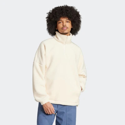Abbildung von adidas Originals Neuclassics Polar Fleece 1/2 ZIP Fleecepullover, Herren, Größe: Large, White