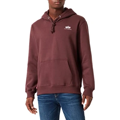 Abbildung von Alpha Industries Herren Basic Hoody Small Logo Kapuzensweat Kapuzenpullover, Deep Maroon, XS