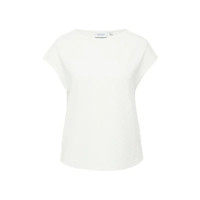 Abbildung von comma casual identity Strukturiertes IM Relaxed FIT MIT ÜBERSCHNITTENEN Schultern Tshirt basic, Damen, Größe: 34, Weiß