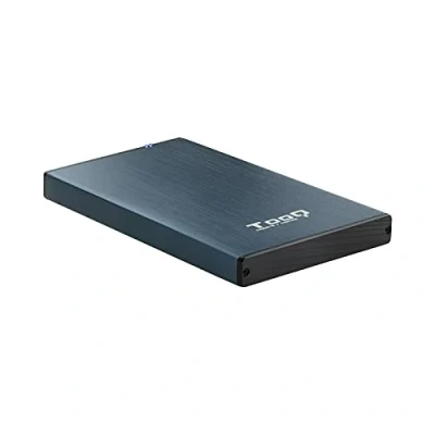 Abbildung von TooQ TQE 2527PB 2,5&quot; HDD Gehäuse, (SATA I/II/III bis zu 9,5mm hoch, USB 3.0) Aluminium, LED Anzeige, Farbe pazifikblau, 50 grs