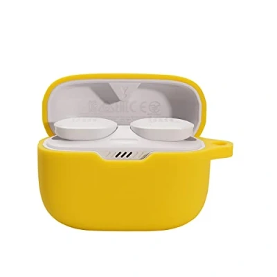 Abbildung von GIOPUEY Hülle für JBL Tune 230NC TWS, Transparent TPU Stoßfeste Schutzhülle, Ultradünn, Kein Geruch, TWS Silikon Gelb