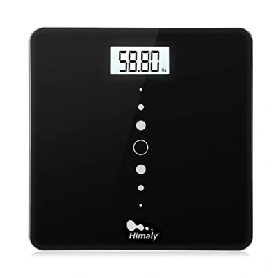 Abbildung von Digitale Personenwaage, Ultraschlanke Körperwaage mit 4 Hochpräzisions Sensoren, Elektronische Waage großem LCD Displa, Die Messgenauigkeit beträgt 0,05 kg, bis zu 200 kg