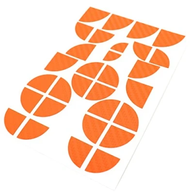 Abbildung von Finest Folia 4D Carbonfolie Emblem Ecken Aufkleber (K004 Orange)