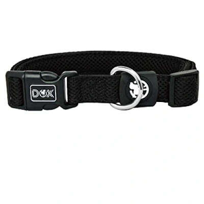 Abbildung von DDOXX Airmesh Hundehalsband Stabiles und Verstellbares Welpenhalsband für alle Größen XS (Schwarz)