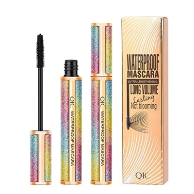 Abbildung von 4D Silk Fiber Wimpern Wimperntusche, Wimperntusche Mascara Wasserfest Schwarz Natürliche Lange Falsche Tusche FüR langlebige Augen Make up