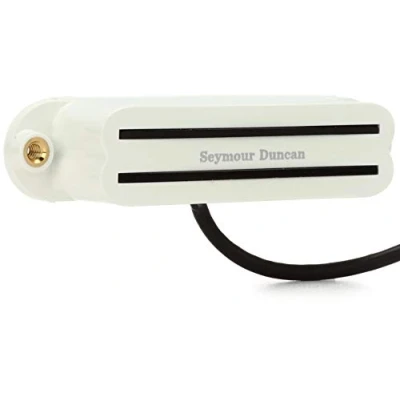 Abbildung von Seymour Duncan SHR 1N W Humbucker Single Size Hot Rails Strat Pickup für E Gitarre Weiß