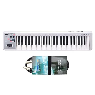 Abbildung von Roland A49 A 49 MIDI Keyboard Weiss + keepdrum Kabel 2m