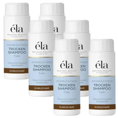 Abbildung von éla Natural Beauty Trockenshampoo Puder Dunkles Haar, 6er Pack (6 x 25 g)