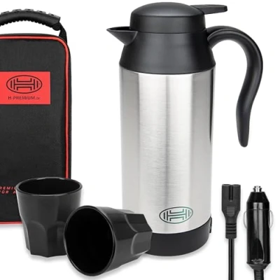 Abbildung von HEYNER Reise Wasserkocher Reisewasserkocher elektr. + Tasche 2 Becher 750 ml 12V, 120 W