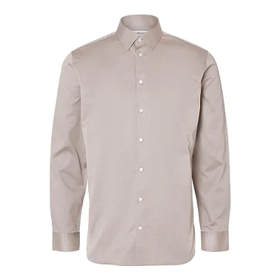 Abbildung von Selected Homme Slhslimethan Classic Businesshemd offwhite, Herren, Größe: Large, Off white