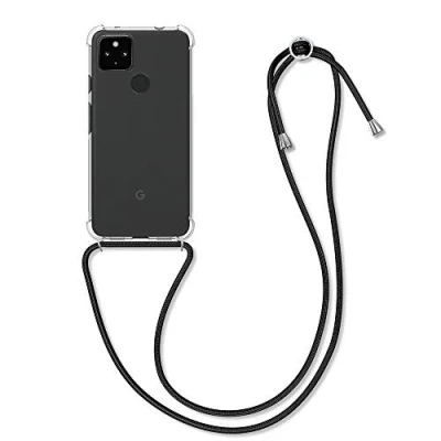 Abbildung von kwmobile Necklace Case kompatibel mit Google Pixel 4a 5G Hülle Silikon Cover Handykette Band Handyhülle Transparent