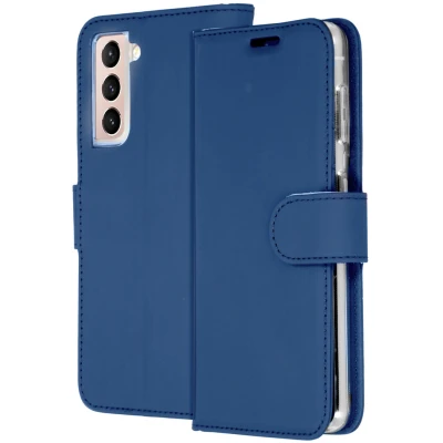 Abbildung von Samsung Galaxy S21 Hülle Kunstleder Accezz Klapphülle Handyhülle Dunkelblau