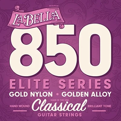 Abbildung von La Bella Strings 850 Elite Set Saiten für Konzertgitarren Gold Nylon/Golden Alloy Medium Tension