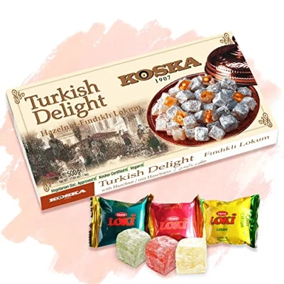 Abbildung von KOSKA Türkischer Honig Lokum Turkish Delight / Haselnuss Findikli Hazelnut + 3 Loki GRATIS dazu