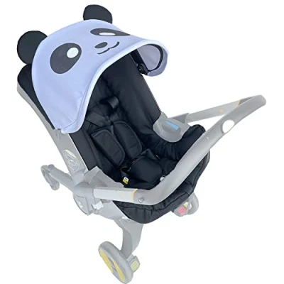 Abbildung von Kinderwagen Ersatzkit Kleidung, Überdachung und Sitzkissen, kompatibel mit Doona Autositz (Farbe Panda)
