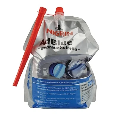 Abbildung von NIGRIN AdBlue hochreine Harnstoff Lösung, gebrauchsfertig mit Einfüllhilfe Ausgießer, für Diesel Fahrzeuge, SCR Technologie, 5 l, Weiß