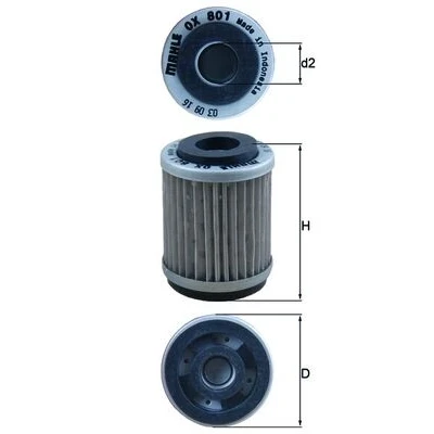 Abbildung von MAHLE ORIGINAL OX 801 Ölfilter Filtereinsatz