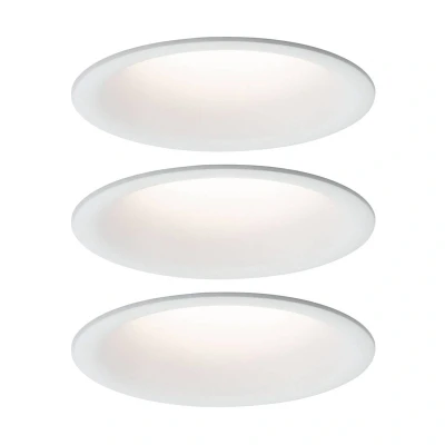 Abbildung von Paulmann 93415 LED Einbauleuchte Cymbal incl 3x6,8W IP44 dimmbar Einbaustrahler Weiß matt Spot Kunststoff Einbaulampe 2700K