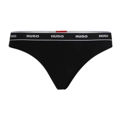 Abbildung von HUGO Thong Stripe String, Damen, Größe: XL, Black
