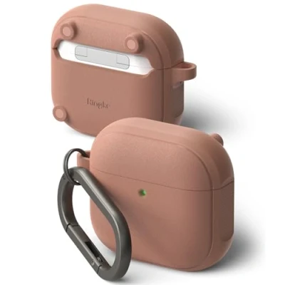 Abbildung von Ringke Onyx Magnetic [Kompatibel mit MagSafe] für AirPods 4 Case Hülle, rutschfeste Stoßfeste Festem Griff Schutzhülle Magnetisches Laden Karabiner 4. Generation Constant Coral