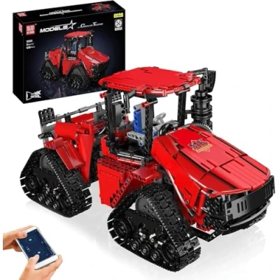 Abbildung von Mould King 18020 Technik ferngesteuert Quadtrac 600 Traktor MOC Elektrisch Kettentraktor Schwerlast Baufahrzeug (1698+ Teile) Technologie Klemmbausteine Bausatz Geschenke für 8+ Jahre alte Jungen