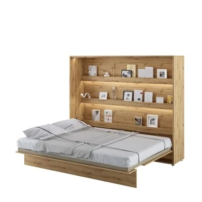 Abbildung von MEBLINI Schrankbett Bed Concept Wandbett mit Lattenrost Klappbett Schrank Wandklappbett Murphy Bettschrank BC 14 160x200cm Horizontal Artisan Eiche