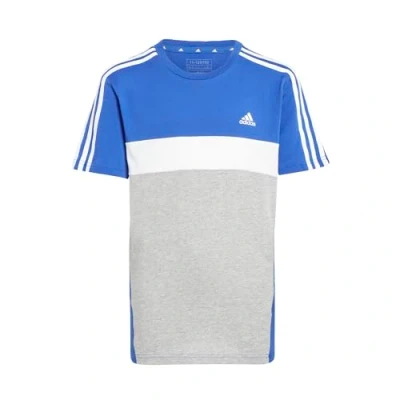 Abbildung von adidas Sportswear Tiberio 3COLORBLOCK TEE Unisex Tshirt print für Kinder, Größe: 164, Semi lucid blue /medium grey heather/white