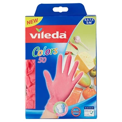 Abbildung von Vileda Haushaltsartikel / Einweghandschuhe Colors Größe S/M 50 Stück