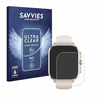Abbildung von Savvies 6 Stück Schutzfolie für Huami Amazfit Cheetah (Square) Displayschutz Folie Ultra Transparent