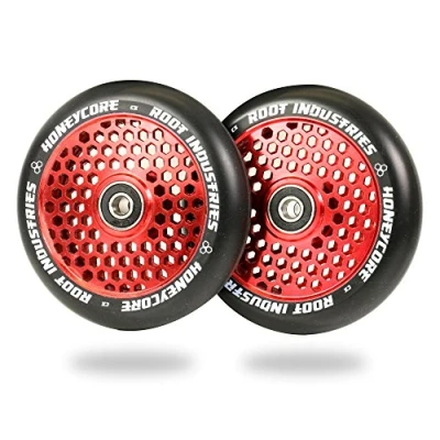 Abbildung von Root Industries Stuntscooter 2 x Honeycore Stunt Scooter Rolle 110mm Rot/PU Schwarz